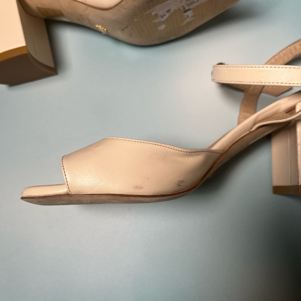 Stuart Weitzman Dancer 75 Block Sandal in Dolce Taupe Size 5.5 - Picture 7 of 8